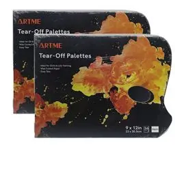 Produktbild: Artme Abreißpalette 2 STK - 36 Blatt/Papierentsorgungspalette 23 X 20,5 cm / 50 G/M² Wachsbeschichtetes Papier Mit Daumenloch/Einfach Zu Verwenden/Acryl, Ölfarben Und Aquarelle