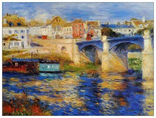 Produktbild: ArtPlaza Renoir Pierre-Auguste-Le Pont de Chatou, Dekorative Paneele, Holz, Mehrfarbig, 80 x 1.8 x 60 cm