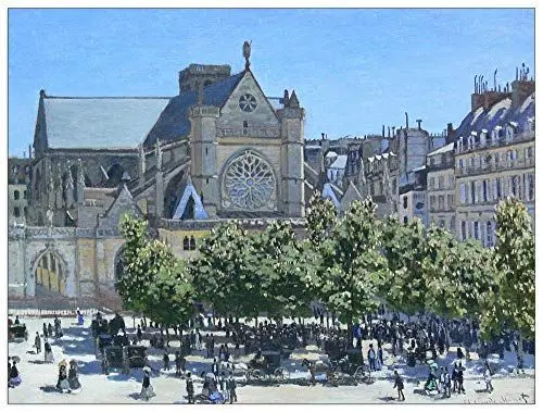 Produktbild: ArtPlaza TW91715 Monet Claude - Saint-Germain Auxerrois, Paris 1867 Dekorative Paneele, Holz MDF, Multifarbiert, 120x90 Cm