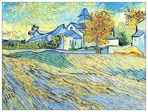 Produktbild: ArtPlaza Van Gogh Vincent - View of The Church of Saint-Paul-de-Mausole, Dekorative Paneele, Holz, Mehrfarbig, 80 x 1.8 x 60 cm