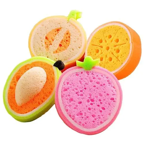 Produktbild: ARTSEWPLY 4 Stück Badewerkzeug für badeschaum badewannenspielzeug Naturprodukt badewannenarmatur Geschirrspülschwamm Schwämme Gel Dusche Badeschwämme Früchte geformte Schwämme