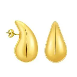 Produktbild: Artskin 18K Damen Ohrringe Dupes hypoallergene Ohrstecker Silber Ohrringe Modeschmuck für Mädchen Chunky Earrings für Frauen Dicke Creolen für Frauen leichte Waterdrop