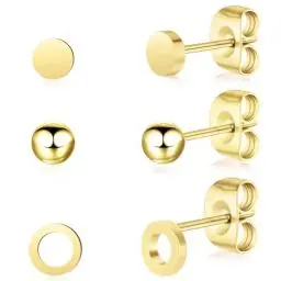 Produktbild: Artskin Titan Frauen gold Ohrstecker nickelfrei hypoallergen Mädchen Ohrringe Ohrstecker für empfindliche Ohren klassischen Ohrring Frauen Mädchen Teenager