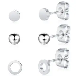 Produktbild: Artskin Titan Frauen silber Ohrstecker nickelfrei hypoallergen Mädchen Ohrringe Ohrstecker für empfindliche Ohren klassischen Ohrring Frauen Mädchen Teenager