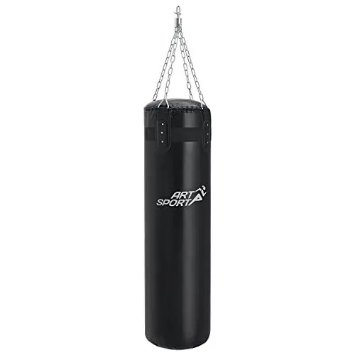 Produktbild: ArtSport Boxsack Set 30 kg gefüllt, Box Set mit 4-Punkt-Stahlkette & Drehwirbel - für Erwachsene, Boxsack hängend 120 cm für Boxen & Kickboxen