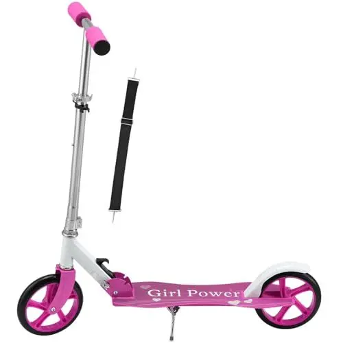 Produktbild: ArtSport Scooter Cityroller Big Wheel 205mm Räder klappbar & höhenverstellbar - Kinder-Roller ab 3 Jahre - Tretroller bis 100 kg - pink