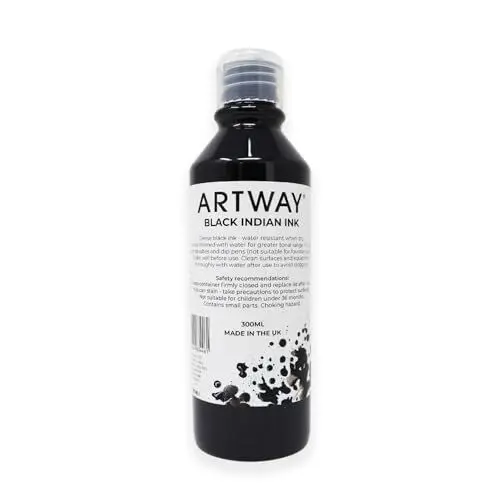 Produktbild: Artway Schwarze Tusche - 300ml - Ideal zum Zeichnen, Illustrieren und für Kalligraphie