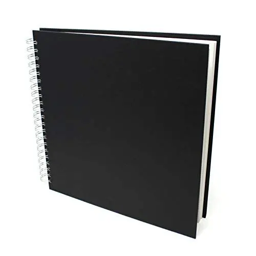 Produktbild: Artway Studio - Spiralgebundenes Quadratisches Skizzenbuch - 285mm - 96 Seiten/48 Blätter aus 170 gsm Papier - Schwarzes Skizzenbuch mit festem Einband, Schwarz