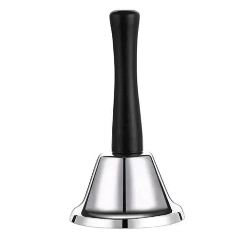 Produktbild: Aruicheng Handglocke Edelstahl Hand Glocke Hand Tischglocke mit Griff Service Bell Klassisch Handglocke Hand Bell für Hotelschalter Kirche Restaurant Schule Rezeption