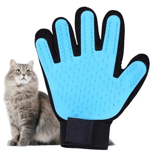 Produktbild: Aruicheng Haustier Handschuh Bürste Effizienter Katzenhandschuh Fellpflege Katzenhaarentferner Katzen Handschuhe Massagehandschuh Perfekt für Hund und Katze mit langem und kurzem Fell