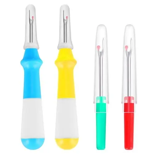 Produktbild: Aruicheng Nähen Nahttrenner 4 Stück Nahtauftrenner mit Schutzkappe Seam Ripper Set Groß & Klein Nahttrenner Nähzubehör zum Öffnen von Nähten und Säumen