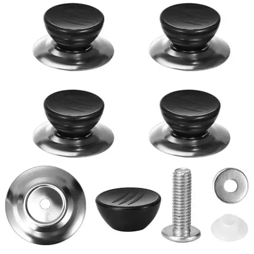 Produktbild: Aruicheng Topfdeckelgriff Topfdeckelknopf Universal Topfdeckel Griff Deckelgriff mit Schrauben Topfdeckel Ersatzknopf Rutschfeste Knöpfe für Küchen