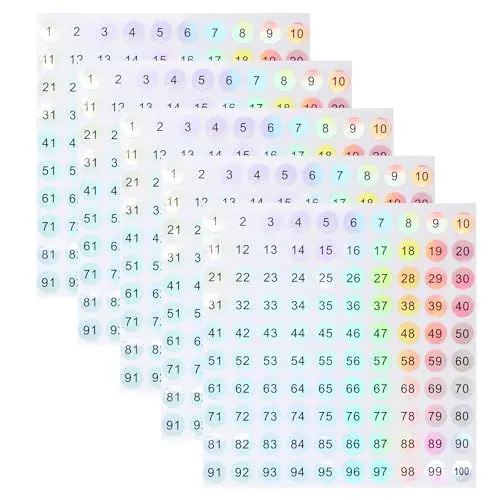 Produktbild: Aruicheng Zahlen Aufkleber 5 Blatt Nummer Aufkleber Selbstklebende Zahlenaufkleber Runde Klebezahlen 1–100 Zahlen Sticker für Büro Schließfächer Heimorganisation