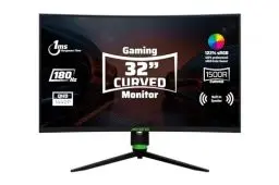 Produktbild: Aryond A32 V2 Gaming Curved Monitor, 32 Zoll 180Hz Curved QHD (2560x1440) Display 1ms Reaktionszeit, HDR 10-Verhältnis FreeSync und G-Sync 122% SRGB, PC Bildschirm, HDMI Anschluss
