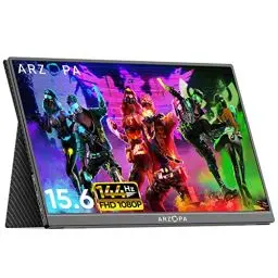 Produktbild: ARZOPA 144HZ Portable Monitor, 15.6 Zoll 1080 FHD Tragbarer Monitor, 100% SRGB IPS Externer Mobiler Bildschirm mit HDMI/Typ-C/USB-C, für Laptop/PC/Mac/PS4/PS5/Xbox/Telefon/Switch.