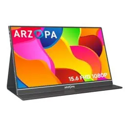 Produktbild: ARZOPA Portable Monitor, 15.6 Inch 1080 FHD Tragbarer Monitor with External HDR Eye Care Screen and HDMI/Type-C/USB-C, for Laptop/PC/Mac/PS4/Xbox
