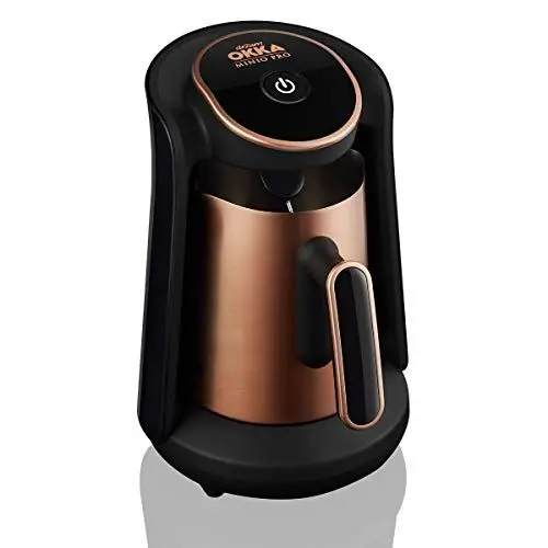 Produktbild: Arzum Okka Minio Türkischer Kaffeeautomat, Mokka Machine, 1–4 Tassen, 300ml Edelstahlkanne, Überlaufschutz, Intelligentes Brühsystem, Waschbare Kanne, 480W, Kupfer
