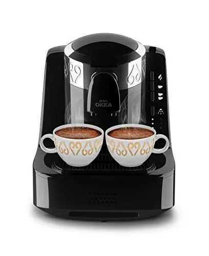 Produktbild: Arzum Okka OK001 Türkische Kaffeemaschine, Kaffeekanne 2 Tassen Fassungsvermögen Direktbefüllung Brühstufenerkennung Patentierte Kochtechnologie Selbstreinigung 710W- Schwarz-Chrom (Chrom)