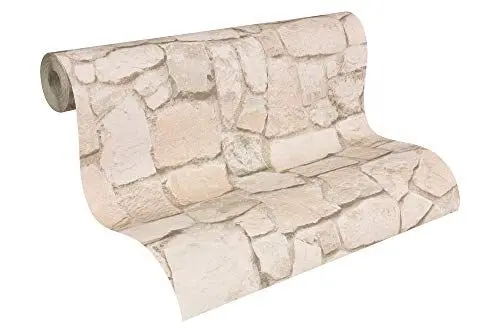 Produktbild: A.S. Création Il Decoro Papiertapete mit Steinmotiv Naturstein 0,53 x 10,05 m – Beige, Braun – Tapete in Stein-Optik Made in Germany – 692429