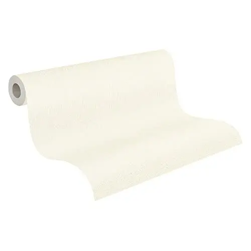 Produktbild: A.S. Création Pure Elegance Vliestapete mit Textilstruktur 0,53 x 10,05 m – Creme – Uni Tapete mit Struktur - Made in Germany - einfarbige creme Wandtapete für verschiedene Räume - 363782