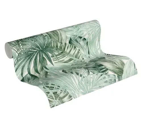 Produktbild: A.S. Création Tapete Floral Grün Weiß Attractive 2 368201 - Pflanzen Vliestapete - 10,05 m x 0,53 m Made in Germany
