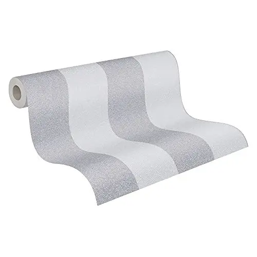 Produktbild: A.S. Création Vliestapete New Elegance Deutschland tapeziert Streifentapete gestreift 10,05 m x 0,53 m grau 375544 37554-4