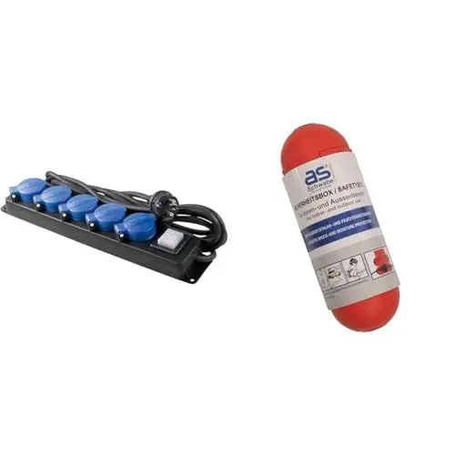 Produktbild: as - Schwabe 5-Fach Verteilersteckdosenleiste mit Schalter & Sicherheitsbox, Sicherheit für Schuko, Stecker und Buchse