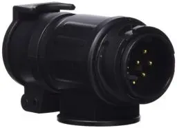 Produktbild: as – Schwabe Anhänger Adapter 13 auf 7 polig - von 13-Pin Auto auf 7-Pin Anhänger - 12V Stecker Anhängerkupplung - Für Camping, Caravan, Wohnwagen & Wohnmobil - mit Klappdeckel - IP44 - Schwarz, 60469