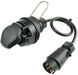 Produktbild: as - Schwabe Anhänger Verlängerungskabel - 7-polig Stecker + 13-polig Steckdose - 0,6 m H05VV-F 7x1,0 - Für Camping, Caravan, Wohnwagen & Wohnmobil - mit Klappdeckel - 12V DC - IP44 wetterfest, 60468