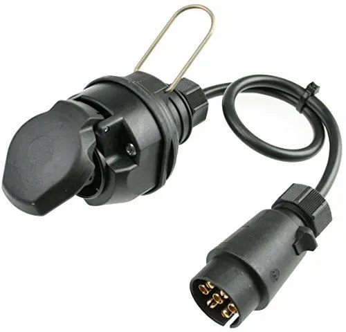 Produktbild: as - Schwabe Anhänger Verlängerungskabel - 7-polig Stecker + 13-polig Steckdose - 0,6 m H05VV-F 7x1,0 - Für Camping, Caravan, Wohnwagen & Wohnmobil - mit Klappdeckel - 12V DC - IP44 wetterfest, 60468