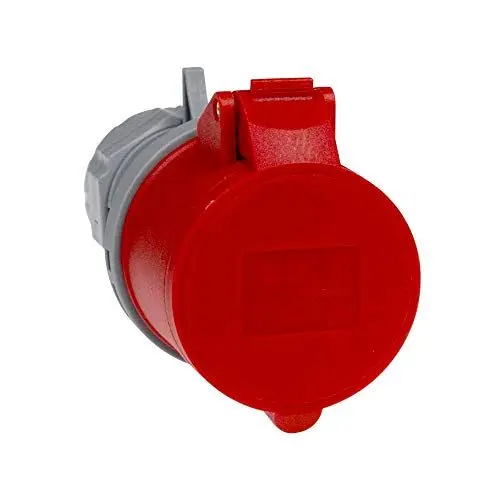 Produktbild: as - Schwabe CEE Kupplung 400V/32A/5-polig - Starkstrom Kupplung mit Schraubkontakt für Leistungsanschluss - Stromkupplung Schlagfest - Spritzwassergeschützt IP44 - Rot/Grau, 60427