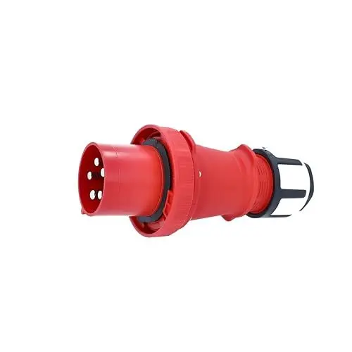 Produktbild: as - Schwabe CEE Stecker 400V/125A/5-polig - Starkstrom Stecker mit Schraubanschlüssen - Stromstecker Schlagfest - Zugentlastung - Spritzwassergeschützt IP67 - Made in Germany - Rot, 61424