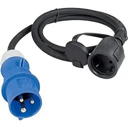 Produktbild: as - Schwabe Camping CEE-Adapterleitung - 1,5 m H07RN-F 3G2,5 - mit CEE-Stecker & Schutzkontaktkupplung mit Klappdeckel - 230V, 16A - für Camping und Outdoor-Einsatz - IP44 - Schwarz, 60488
