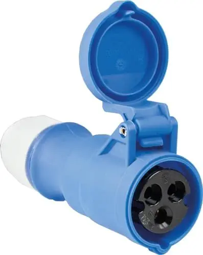 Produktbild: as - Schwabe Camping CEE-Kupplung Caravan, 230 V / 16 A Outdoor Kupplung mit Schraubanschlüssen, Tauschbarer Stecker für Wohnwagen und Wohnmobil, Außenbereich, IP44, Made in Germany, Blau I 60471