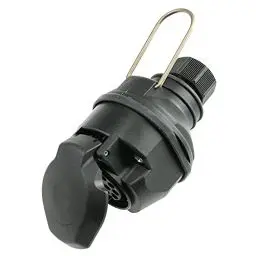 Produktbild: as - Schwabe Camping Kupplung 13-polig – 12 V Anhänger-Kupplung für Outdoor & Caravan – Adapter DIN 1724 mit Schraubanschluss – Wohnwagen & Wohnmobil Zubehör – IP44 – Made in Germany – Schwarz, 60466