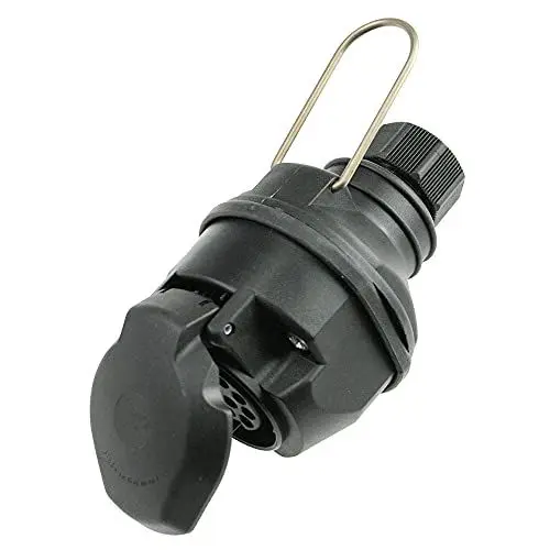 Produktbild: as - Schwabe Camping Kupplung 13-polig – 12 V Anhänger-Kupplung für Outdoor & Caravan – Adapter DIN 1724 mit Schraubanschluss – Wohnwagen & Wohnmobil Zubehör – IP44 – Made in Germany – Schwarz, 60466