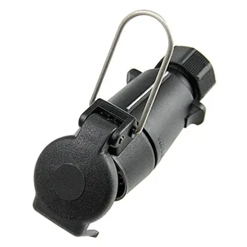 Produktbild: as - Schwabe Camping Kupplung 7-polig – 12 V Anhänger-Kupplung für Outdoor & Caravan – Adapter DIN 1724 mit Schraubanschluss – Wohnwagen & Wohnmobil Zubehör – IP44 – Made in Germany – Schwarz, 60463