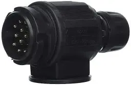 Produktbild: as - Schwabe Camping Stecker 13-polig – 12 V Anhänger-Stecker für Outdoor & Caravan – Adapter DIN 1724 mit Schraubanschluss – Wohnwagen & Wohnmobil Zubehör – IP44 – Made in Germany – Schwarz, 60464