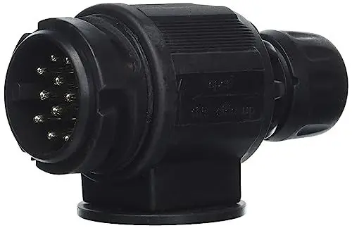 Produktbild: as - Schwabe Camping Stecker 13-polig – 12 V Anhänger-Stecker für Outdoor & Caravan – Adapter DIN 1724 mit Schraubanschluss – Wohnwagen & Wohnmobil Zubehör – IP44 – Made in Germany – Schwarz, 60464