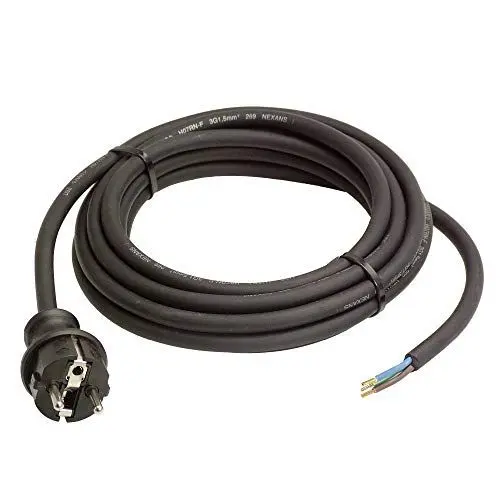 Produktbild: as - Schwabe Gummi-Anschlussleitung, 15 m H07RN-F 3G1,5 Verbindungskabel, Schutzkontaktstecker mit Leitung, Strom-Kabel mit Aderendhülsen, 230V, 16A, IP44, Schwarz, 70912