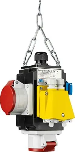 Produktbild: as - Schwabe MIXO Energiewürfel - Hängeverteiler - Stromverteiler - 2 Schutzkontaktsteckdosen (230V/16A), 2 CEE Steckdosen (400V/16A/5-polig) - mit Druckluftanschluss und Datenanschluss - IP44, 60766