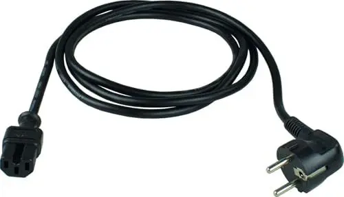 Produktbild: as - Schwabe Warmgeräte-Zuleitung 120°C – 2 m Gummi-Heißleitung H05RR-F 3G 1,0 – mit Schutzkontakt-Zentralstecker und Wärmesteckdose – für den Innenbereich – IP20 – Schwarz I 70873