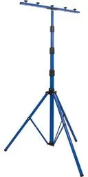 Produktbild: as – Schwabe Stativ für Baustrahler Arbeitsleuchten - höhenverstellbar 1,3 m bis 4 m - 3-Bein Flutlicht Stativ - Teleskop Stativ mit Traverse - 30 kg Tragkraft - extrem robust - blau 46751