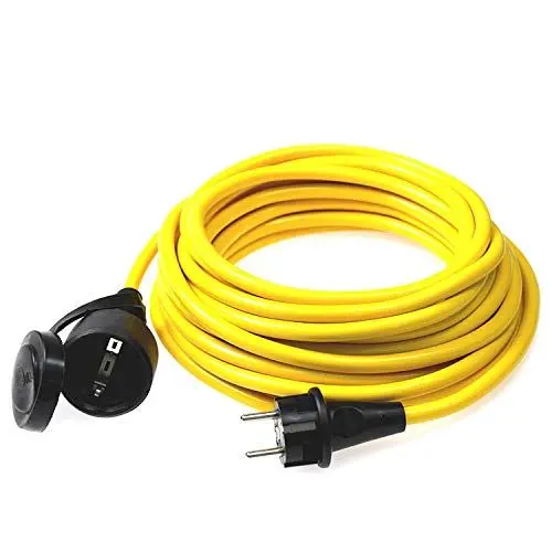 Produktbild: as - Schwabe Verlängerungskabel 5 m – 230 V, 16 A Schutzkontaktstecker – Outdoor Stromverlängerungskabel – Verlängerung für Außenbereich – K35 AT-N07V3V3-F 3G1,5 - IP44 - Made in Germany, Gelb, 60350