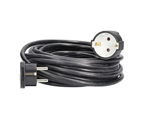 Produktbild: as - Schwabe Verlängerungsleitung 10 m mit Flachstecker - Verlängerungskabel mit Schutzkontaktstecker & Schutzkontaktkupplung - für den Innenbereich - extrem flach - 230V, 16A - IP20 - Schwarz, 51022