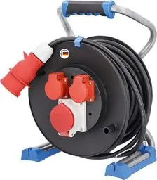 Produktbild: as - Schwabe Xperts Doppelrohr Profi-Kabeltrommel 40 m H07RN-F 5G1,5 mit 400V CEE Stecker, 2 Schutzkontaktsteckdosen 230V, 1 CEE-Steckdose 5-polig, 400V 16A, Klappdeckel, IP44, Made in Germany, 23654