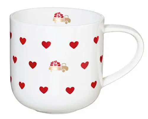 Produktbild: ASA Coppa Gold Truck of Love Henkelbecher aus Fine Bone China in der Farbe Weiß 0,4l, Maße: 9,2cm x 9,2cm x 9,5cm, 19461014