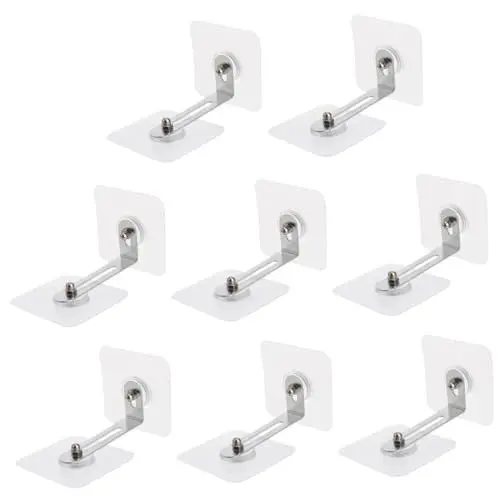 Produktbild: ASAKKURA 8 Stück Selbstklebende Möbelanker Möbel Anti Kipp Set Adhesive Furniture Tip Anchors Kippschutz Wandhalterung Für Kindersicherheit Möbel Wandanker