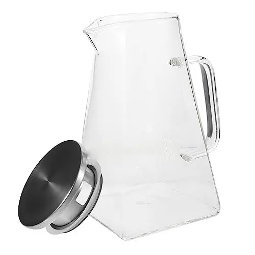 Produktbild: ASAKKURA heißes kaltes Wasser Krug Wasserkaraffe Getränkekrug Getränkespender esspressokaffeetassen kaffebecher heißer kalter Krug aus Glas Eisteekanne für Kühlschrank gaobeng Transparent
