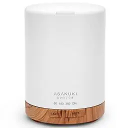Produktbild: ASAKUKI Aroma Diffuser 300ml für Duftöle, 5 In 1 Ultraschall Aromatherapie Diffusor, Luftbefeuchter mit Timer, Automatischer Abschaltung bei Wasserlosem Zustand (Braun)